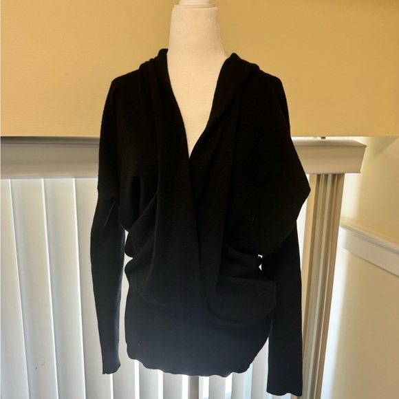 Vince Tops - Vince 100% Cashmere Draped Crossover Sweater Black Size M